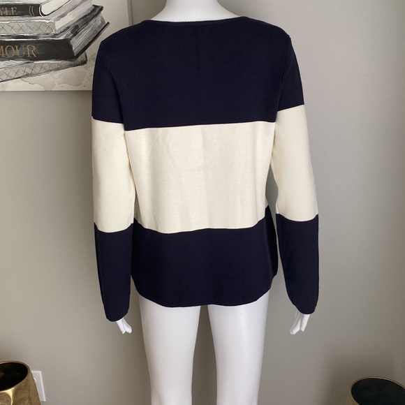 Charter Club Blue & Beige Cardigan Size M - Picture 4 of 5